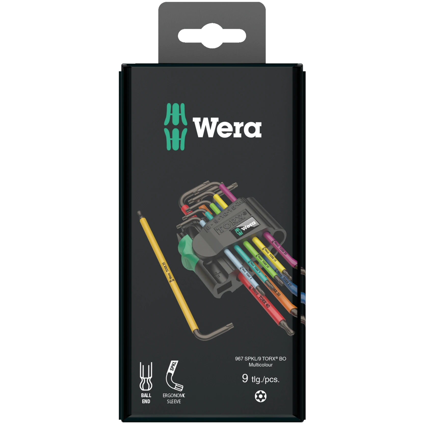 967/9 TX BO Multicolour 1 SB L-key set for tamper-proof TORX® screws, BlackLaser (05073599001)