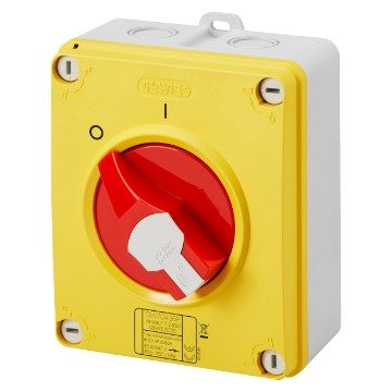 Gewiss GW70488P 25A 4P Lockable Red Knob
